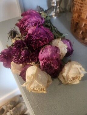 Over 11 Roses and Blue Thistle